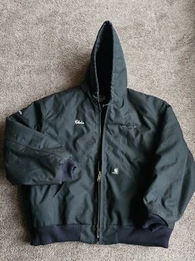 Carhartt Extreme Men's Black Hooded Work Jacket Size 2 XL